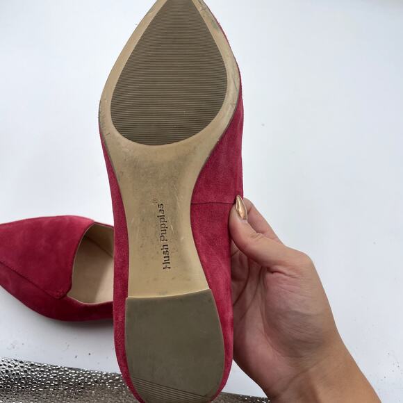 Hush Puppies Women's Hazel Pointe Red‎ Suede Pointed Toe Loafer Flats - Size 8 - Picture 7 of 7